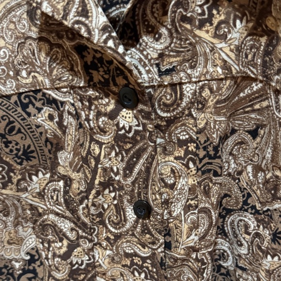 Christopher & Banks Brown Paisley jacket/top Size Medium A003 - Picture 3 of 9